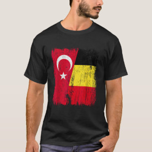 Turkey Belgium Half Flag Turkish Belgian Jersey  T-Shirt