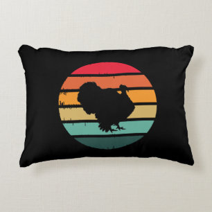 Turkey Bird Thanksgiving Distressed Vintage Sunset Accent Pillow
