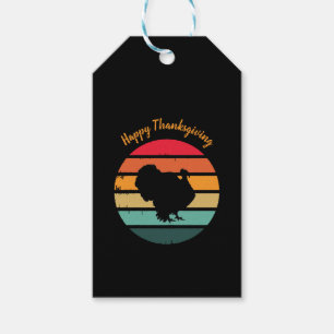 Turkey Bird Thanksgiving Distressed Vintage Sunset Gift Tags