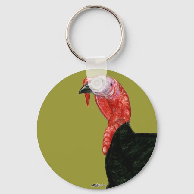 Turkey:  Black Tom Head Keychain (Front)