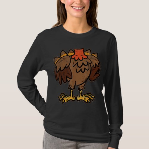 Turkey Body Costume Thanksgiving Day Funny Fall Au T_Shirt