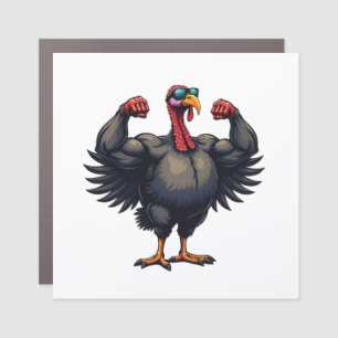 Turkey Bodybuilding Thanksgiving Day Gym Workout   Car Magnet