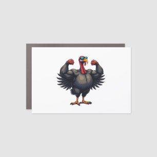 Turkey Bodybuilding Thanksgiving Day Gym Workout   Car Magnet