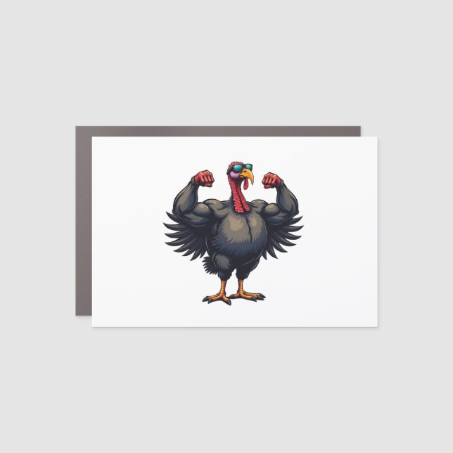Turkey Bodybuilding Thanksgiving Day Gym Workout   Car Magnet (Front)