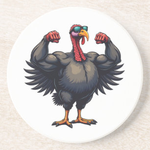 Turkey Bodybuilding Thanksgiving Day Gym Workout Coaster