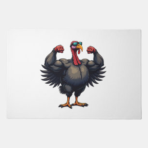Turkey Bodybuilding Thanksgiving Day Gym Workout   Doormat