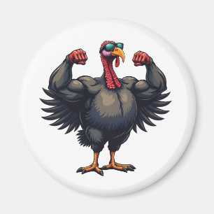 Turkey Bodybuilding Thanksgiving Day Gym Workout Magnet