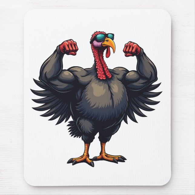 Turkey Bodybuilding Thanksgiving Day Gym Workout   Mouse Pad (Front)