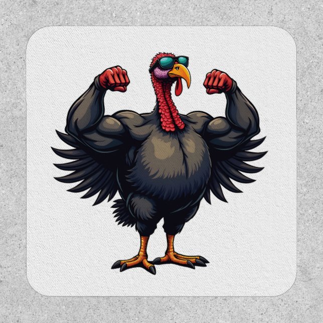 Turkey Bodybuilding Thanksgiving Day Gym Workout   Patch (Front)