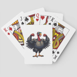 Turkey Bodybuilding Thanksgiving Day Gym Workout   Poker Cards