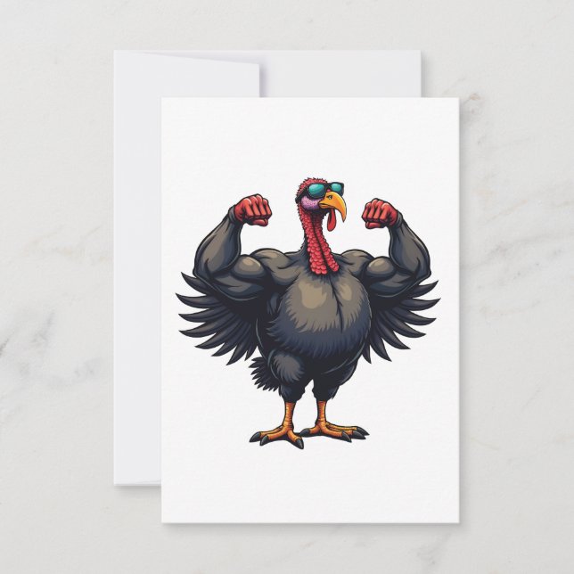 Turkey Bodybuilding Thanksgiving Day Gym Workout   Save The Date (Front)