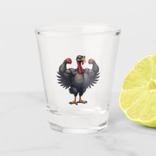 Turkey Bodybuilding Thanksgiving Day Gym Workout   Shot Glass