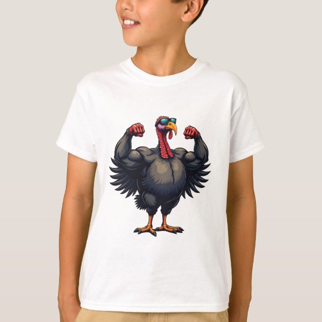 Turkey Bodybuilding Thanksgiving Day Gym Workout   T-Shirt (Front)