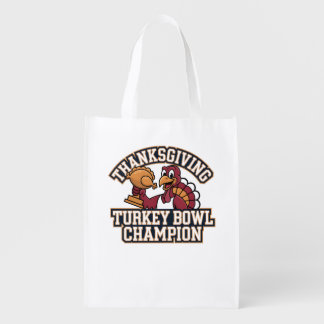 Turkey Bowl Champion Game Day Food Football Fun Grocery Bag