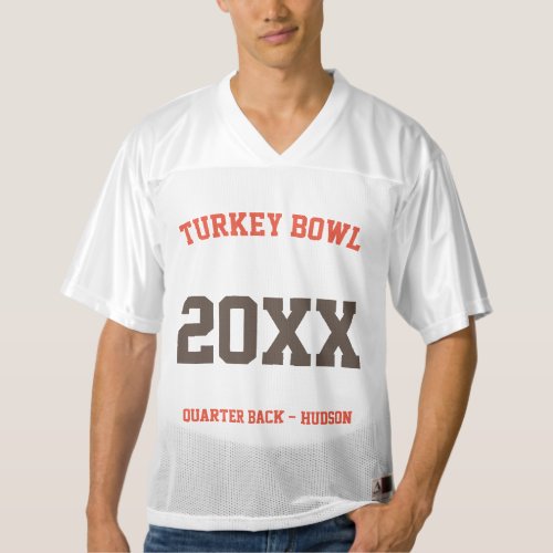 Turkey Bowl Date and Position Sports Letters Mens Football Jersey