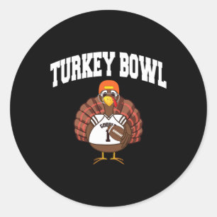 Turkey Bowl Thanksgiving Funny Football Game Gift Classic Round Sticker