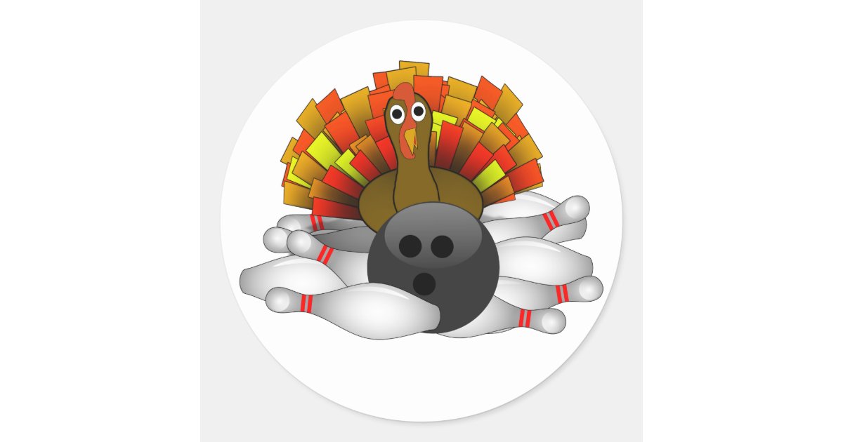 Thanksgiving Football Turkey Running Classic Round Sticker, Zazzle