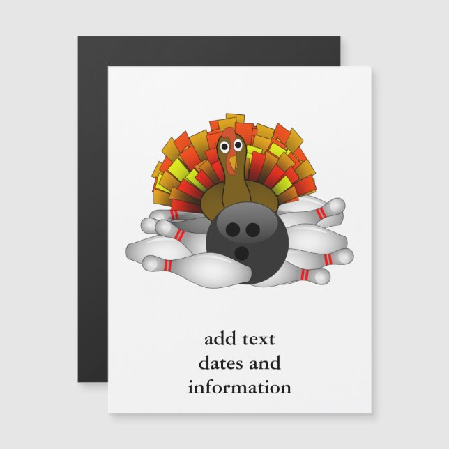 Turkey - Bowling Strike Magnetic Invitation (Front/Back)