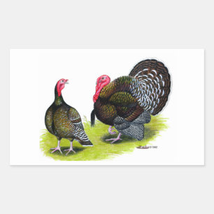Turkey Broad Breasted Bronze Rectangular Sticker