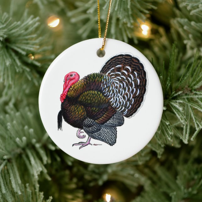 Turkey:  Bronze Tom Ceramic Ornament (Tree)