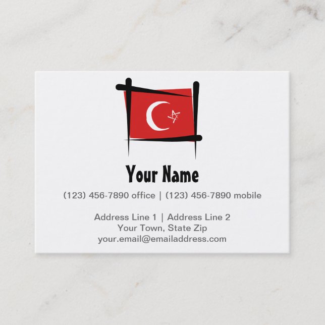 Turkey Brush Flag Business Card (Front)