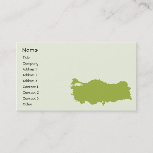 Customizable Turkey - Business Business Card Template