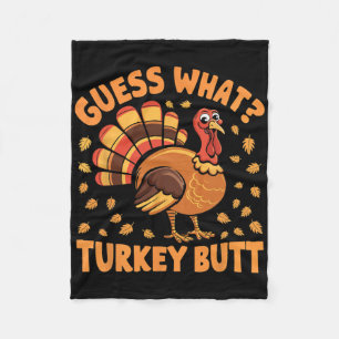 Turkey Butt Thanksgiving Humor Turkey Fleece Blanket