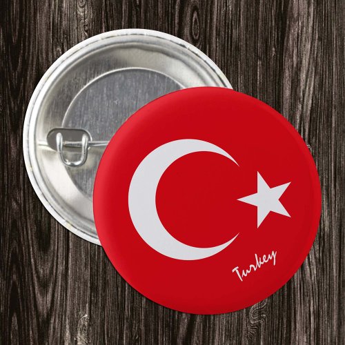 Turkey button patriotic Turkish Flag fashion Button