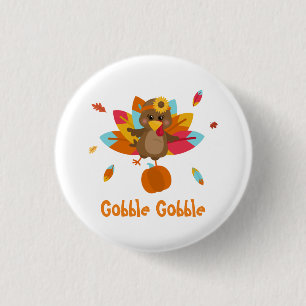 Turkey button Thanksgiving button Fall theme