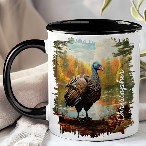 Turkey by Autumn Forest Lake Mug
