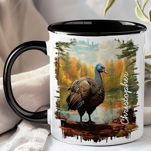 Turkey By Autumn Forest Lake Mug