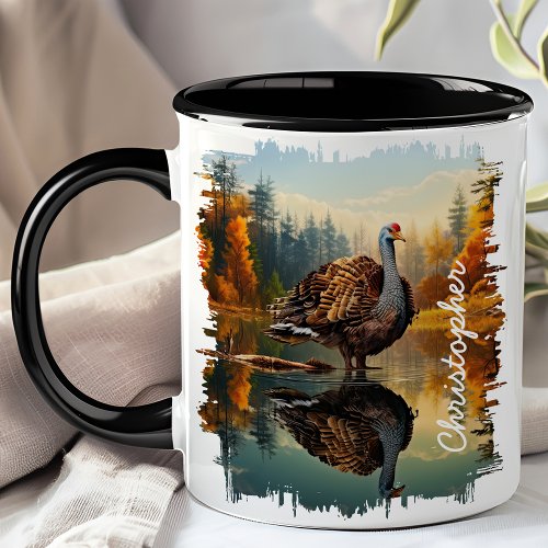 Turkey By Autumn Lake Reflection Mug