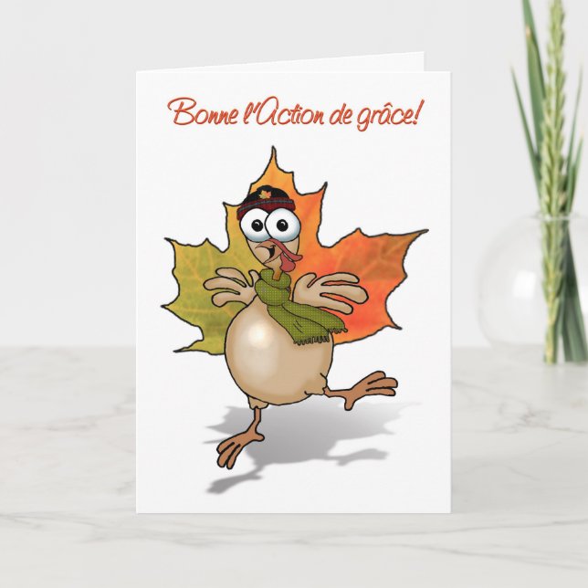 TURKEY Canadian Thanksgiving french Holiday Card (Front)