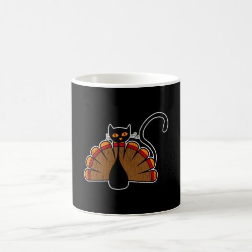 Turkey Cat Lover Thanksgiving Family Kids Kitty Coffee Mug