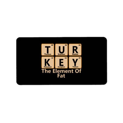 Turkey Chemistry Thanksgiving Periodic Table Eleme Label