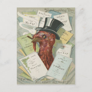Turkey Cigar Top Hat Thanksgiving Menu