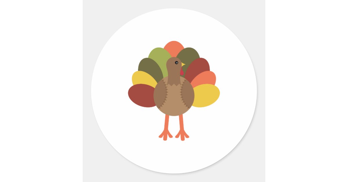 Pattern Sticker Turkey Turkey Classic Round Sticker | Zazzle