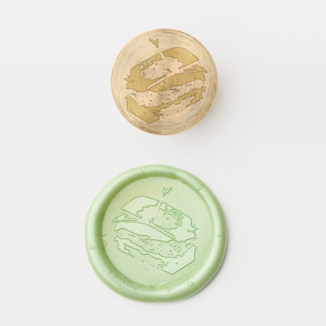 Turkey Club Sandwich Deli Lunch Luncheon Meat Wax Seal Stamp (Stamped)