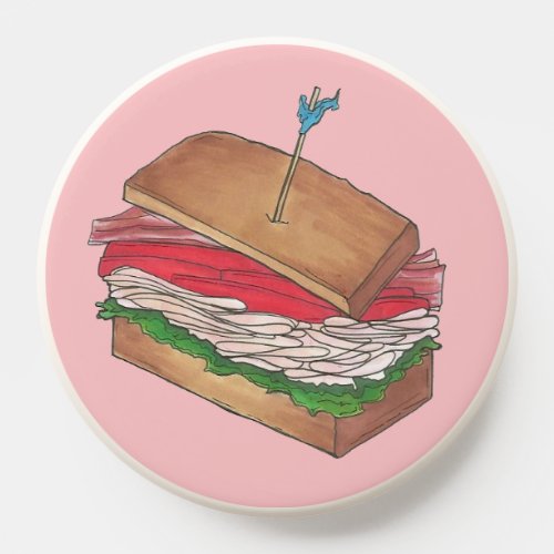 Turkey Club Sandwich Restaurant Diner Foodie Deli PopSocket