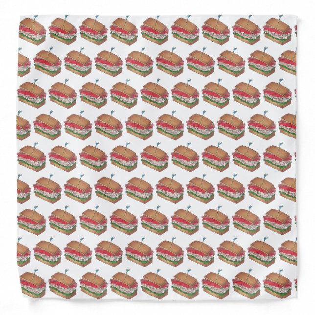 Turkey Club Sandwich Restaurant Diner Foodie Food Bandana (Front)