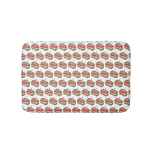 Turkey Club Sandwich Restaurant Diner Foodie Food Bathroom Mat