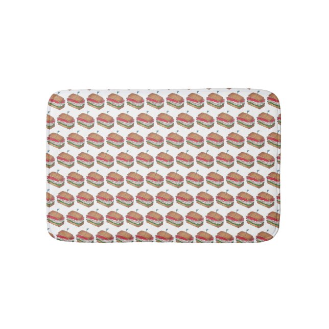 Turkey Club Sandwich Restaurant Diner Foodie Food Bathroom Mat (Front)