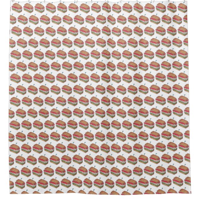Turkey Club Sandwich Restaurant Diner Foodie Food Shower Curtain (Front)