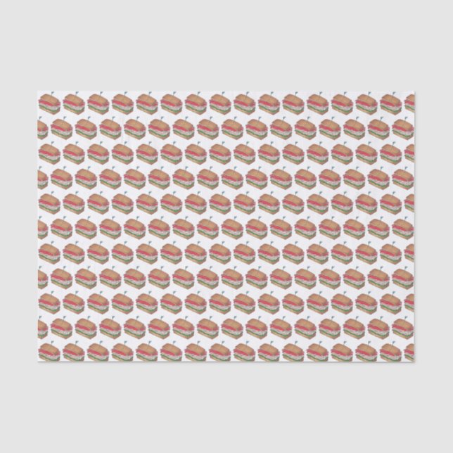 Turkey Club Sandwich Restaurant Diner Foodie Food Tissue Paper (Front)