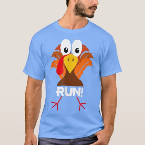 Turkey Costume Adult Running Face Turkey Trot  T_Shirt