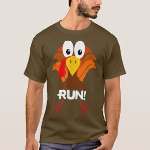 Turkey Costume Adult Running Face Turkey Trot T-Shirt