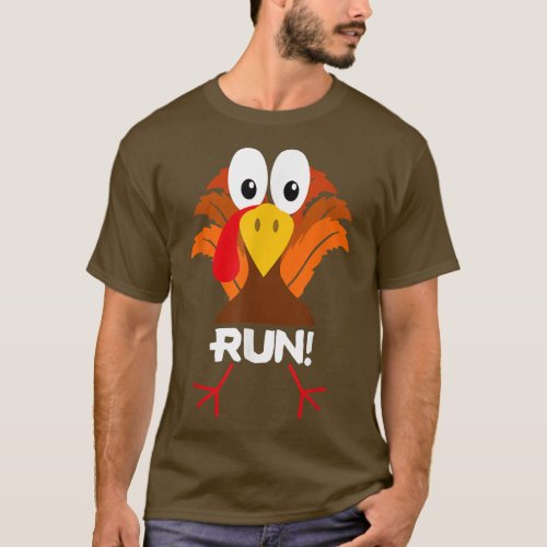 Turkey Costume Adult Running Face Turkey Trot  T_Shirt