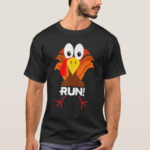 Turkey Costume Adult Running Face Turkey Trot T_Shirt