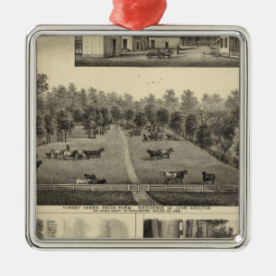 Turkey Creek Farm, Nebraska Metal Ornament