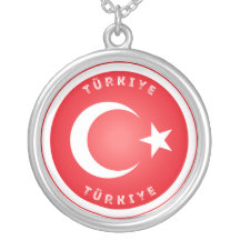 Turkey Crescent and Star Patriotic Round Shape